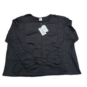 Women's Black Long Sleeve Shirt 100% Cotton Size 2X